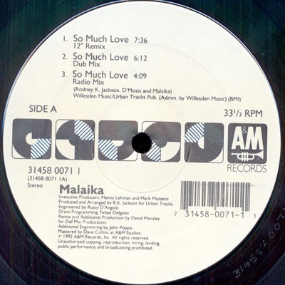 Malaika - So much love (4 David Morales remixes) Vinyl 12" Record