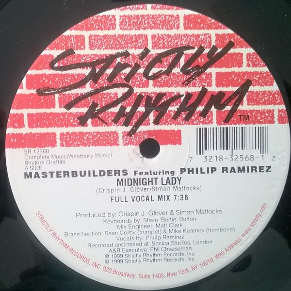 Masterbuilders featuring Philip Ramirez - Midnight lady (Full Vocal mix / Sub Dub / Vocal Dub) Vinyl 12"
