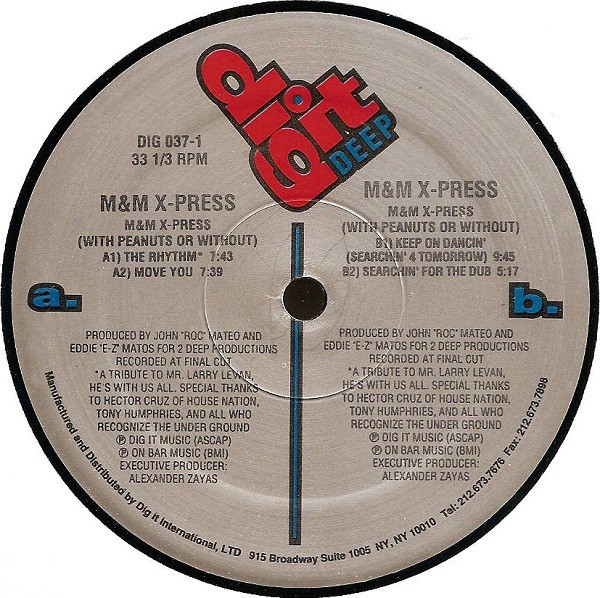 M&M Xpress - The rhythm / Move you / Keep on dancin / Searchin for the dub (12" Vinyl)