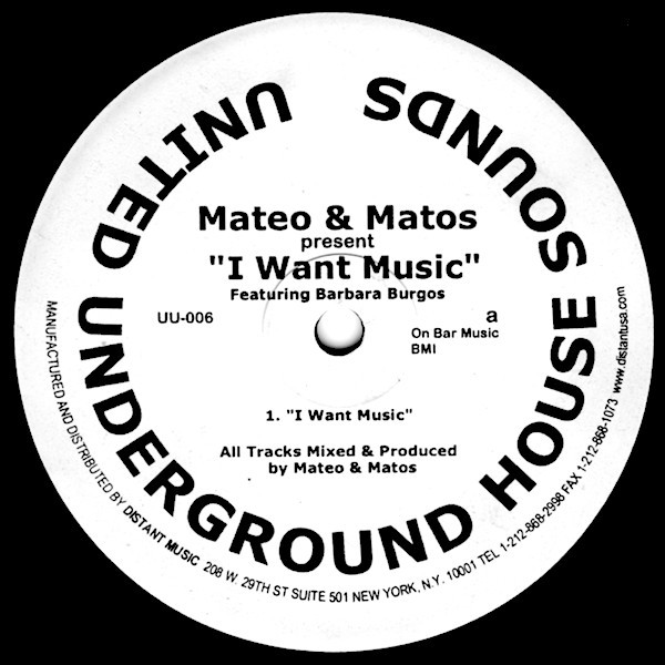 Mateo & Matos - I want music / Dance dance dance (Vinyl 12")