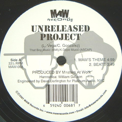 Masters At Work - Unreleased Project featuring MAW's Theme / MAW's Theme Beats / Clouds / Cloud Beats (Vinyl)