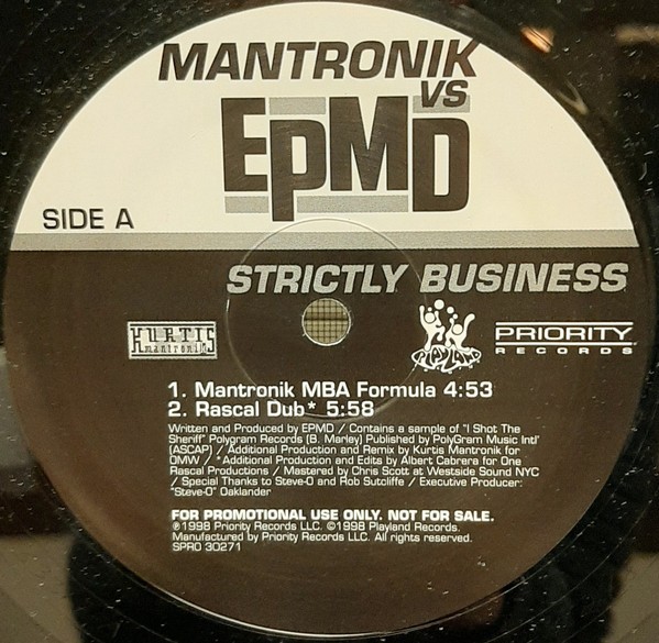 Mantronik vs EPMD - Strictly business (3 Mantronik Mixes / Rascal Dub) Vinyl Promo