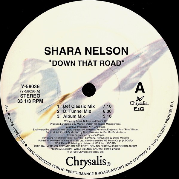Shara Nelson - Down that road (4 David Morales Mixes / Perfecto Remix / LP Version) 12" Vinyl