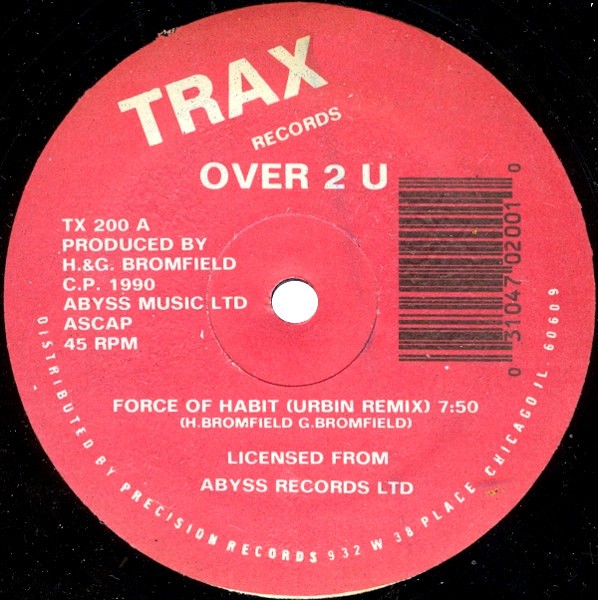 Over 2 U - Force of habit (Original Mix / Urbin Remix / Less Talk) Vinyl 12"