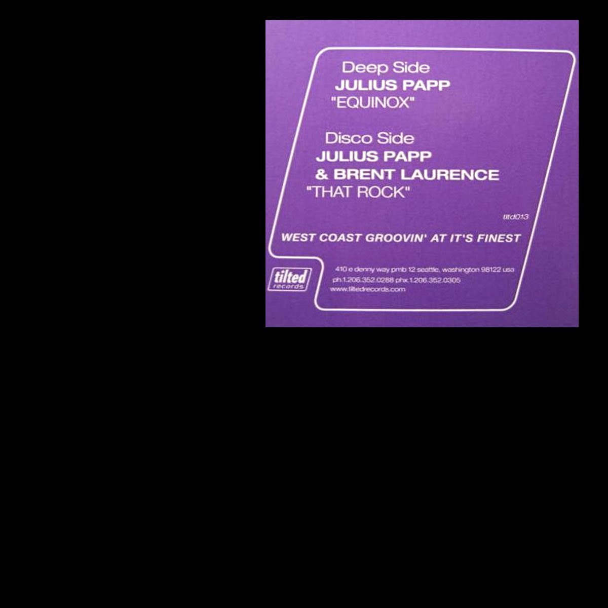 Julius Papp - Equinox (Original Version / Drums) / Julius Papp & Brent Laurence - That rock (Vinyl 12" Record)