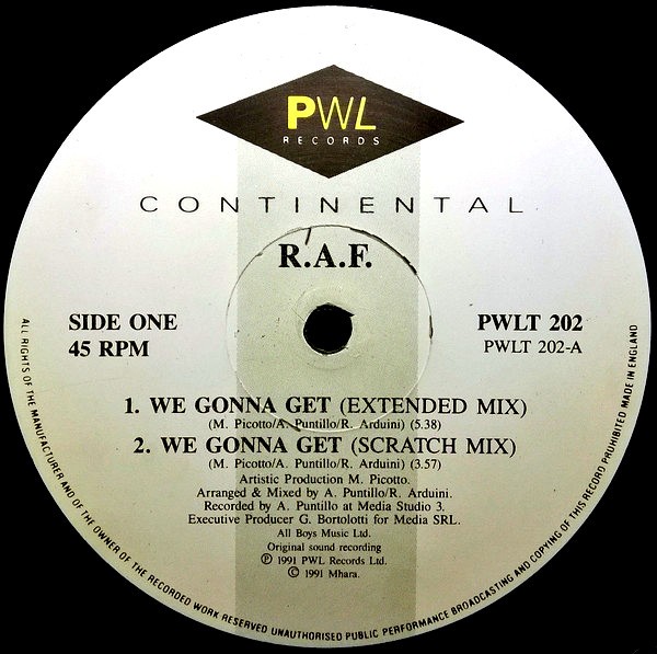 RAF - We gonna get (Extended mix / Atmosphere mix / DJ Scratch mix / Bonus DJ Scratch Effects) Vinyl