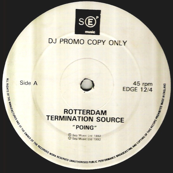 Rotterdam Termination Source - Poing (Original / Remix) Vinyl Promo