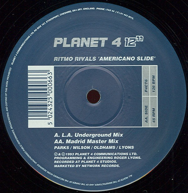 Ritmo Rivals - Americano slide (LA Underground Mix / Madrid Master Mix) Vinyl 12" Record