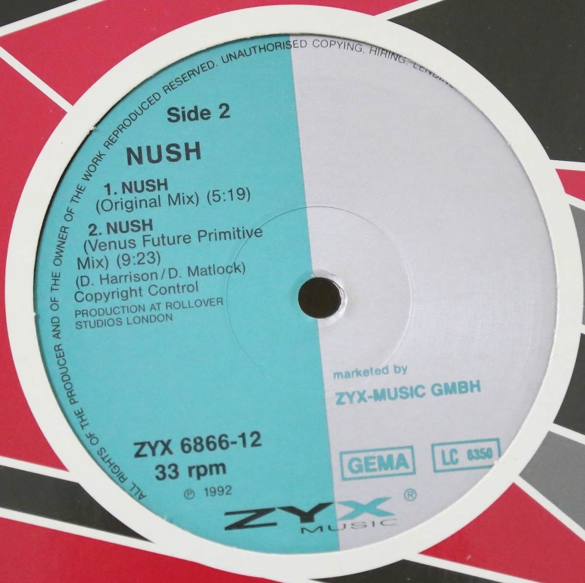 Nush - Nush (Original mix / Venus Future Primitive mix / Nosh Not Nush mix / NY Strings mix) Vinyl 12"