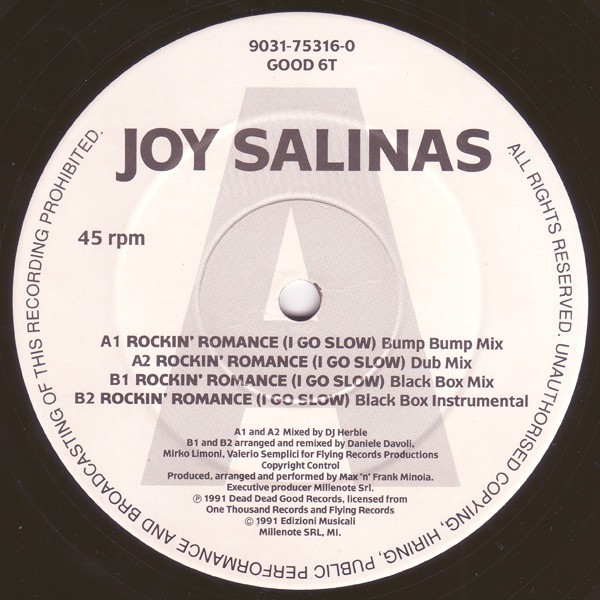 Joy Salinas - Rockin' romance (Bump Bump mix / Dub mix / Black Box mix / Black Box Instrumental) Vinyl 12"