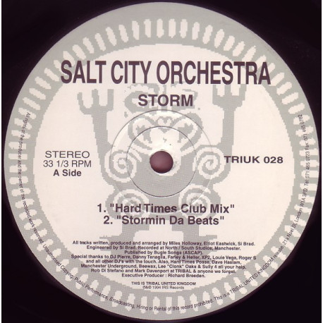 Salt City Orchestra - Storm (Hard Times Club mix / Stormin Da Beats / Thunder Clap Dub / Factor X mix) Vinyl 12"