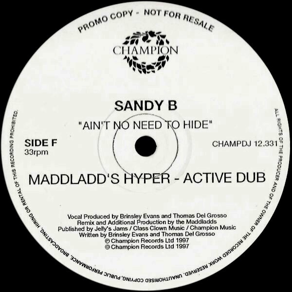 Sandy B - Aint no need to hide (2 Deep Dish / 2 Maddladds / Sol Brothers / Underground Distortion Mixes) 3 x Vinyl