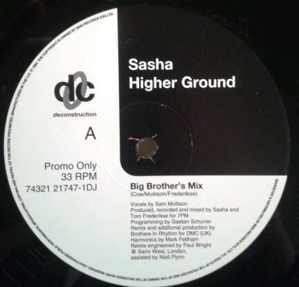 Sasha - Higher ground (Brothers In Rhythm Remix) / Magic (Sasha Voodoo Dub) Vinyl Promo