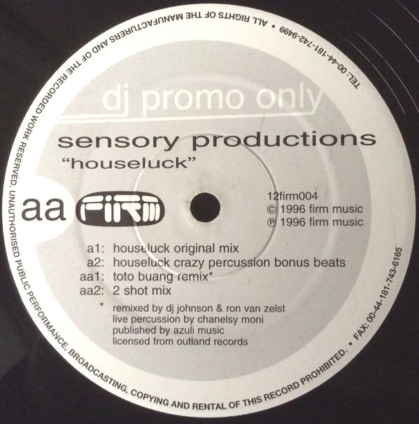 Sensory Productions - Houseluck (Original mix / Toto Buang Remix / 2 Shot mix / Crazy Percussion Bonus Beats)