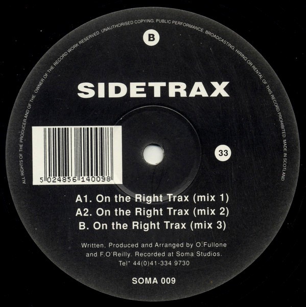 Sidetrax - On the right trax (Mix 1 / Mix 2 / Mix 3) Vinyl 12" Record