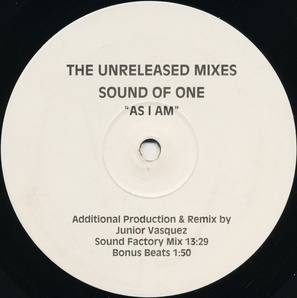 Sound Of One - As I am (5 Junior Vasquez Remixes) Vinyl 12" Promo
