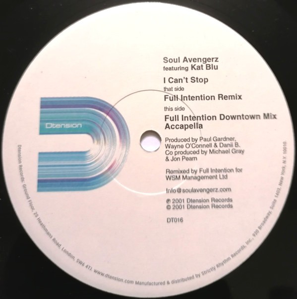 Soul Avengerz featuring Kat Blu - I cant stop (Full Intention Remix / Full Intention Downtown mix / Acappella) Vinyl