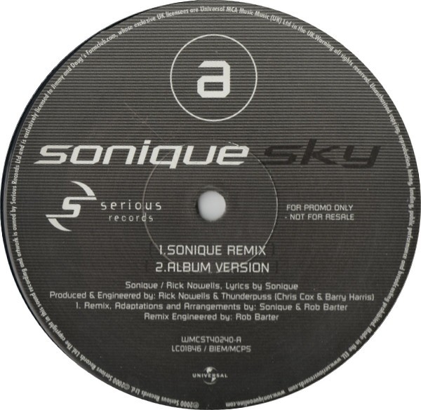 Sonique - Sky (Sonique Remix / Original Version / The Conductor & The Cowboy Remix) Vinyl Promo