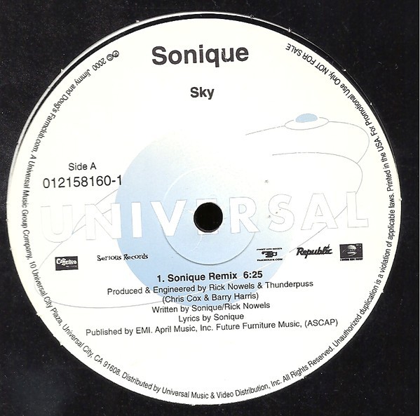 Sonique - Sky (Sonique Remix / Conductor & Cowboy Remix) Vinyl Promo