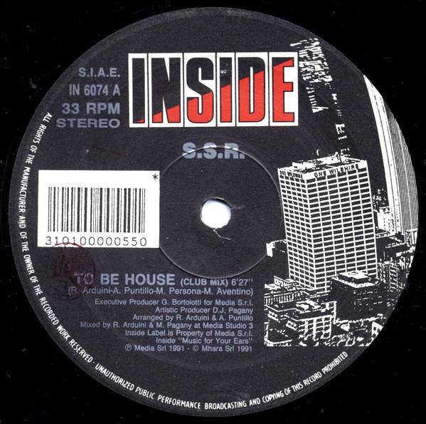 SSR - To be house (Club mix / Instrumental / MPBG mix) Vinyl 12" Record