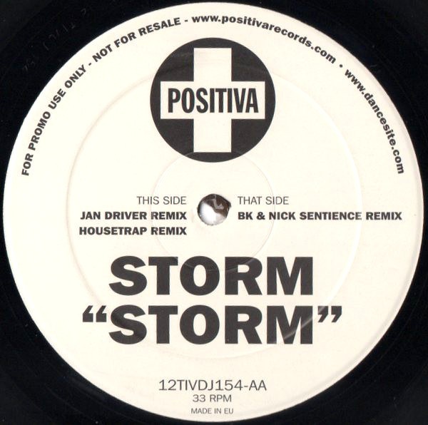 Storm - Storm (Jan Driver Remix / Housetrap Remix / BK & Nick Sentience Remix) Vinyl Promo