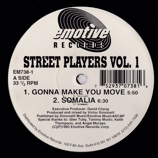 Street Players Vol 1 - Gonna make you move / Somalia / Make it thru the night / Make it thru the dub (Vinyl 12")