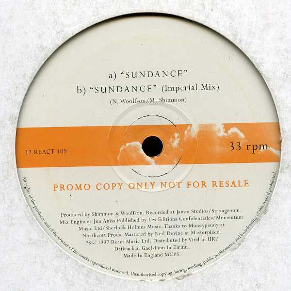 Sundance - Sundance (Original mix / Imperial mix) Vinyl Promo