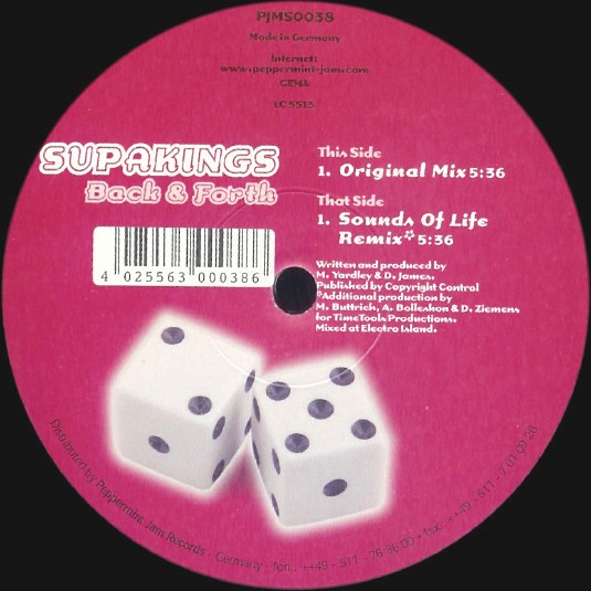 Supakings - Back & forth (Original / Sounds Of Life Remix) Vinyl 12" Record