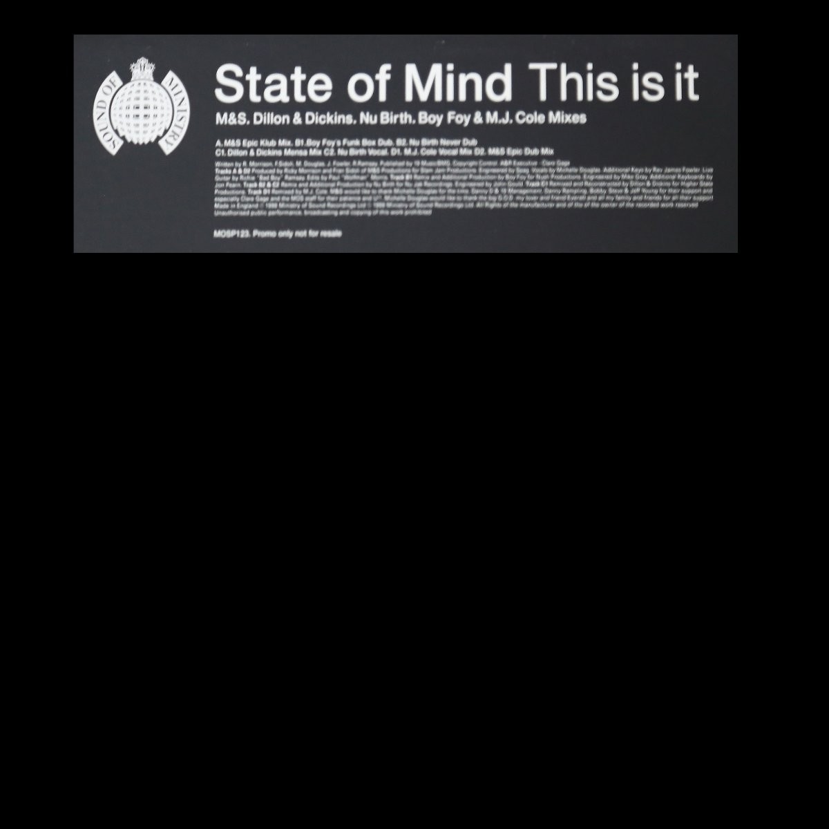 State Of Mind - This is it (M&S / Boy Foy / Nu Birth / Dillon & Dickens / MJ Cole Mixes) 2 x Vinyl Promo