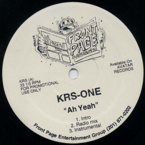 KRS One - Ah Yeah (LP Mix / Radio Mix / Inst / Acappella) Promo