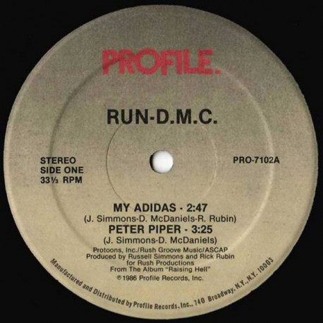 Run DMC - Peter piper (Original Version / Instrumental) / My Adidas (Original Version / Instrumental)